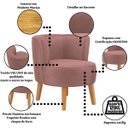 Ver imagem 4 de Jogo 5 Cadeiras Decorativa para Sala de Estar Aconchegante Tecido Veludo Moderna Aconchegante