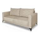 Ver imagem 3 de Sofá Viena 3 Lugares Bouclê Bege 2.00m Pés em Aço para Sala Bz Home Decor