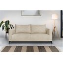 Ver imagem 1 de Sofá Viena 3 Lugares Bouclê Bege 2.00m Pés em Aço para Sala Bz Home Decor