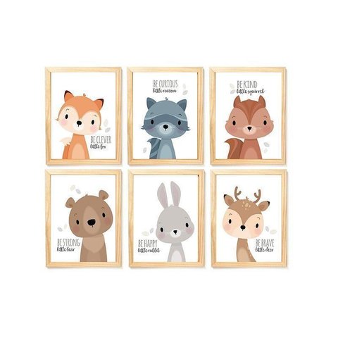 Kit Quadro Infantil Safari Decoração Enxoval Quarto Criança Bebê