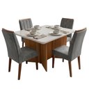 Ver imagem 1 de Conjunto Sala de Jantar Mesa 1,20m com Vidro Montreal 4 Cadeiras Sofia