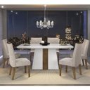 Ver imagem 1 de Conjunto Sala de Jantar Mesa Itália 6 Cadeiras Golden DJ Móveis