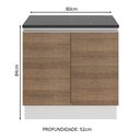 Ver imagem 2 de Balcão Madesa Acordes 100% MDF 80 cm 2 Portas Branco/Rustic Cor:Branco/Rustic