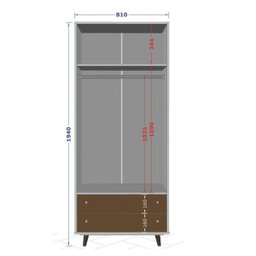 Guarda-Roupa Solteiro 2 Portas 2 Gavetas Retrô Milão Móveis Bechara - 5 Guarda-Roupa Solteiro 2 Portas 2 Gavetas Retrô Milão Móveis Bechara - 5