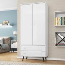 Ver imagem 2 de Guarda-Roupa Solteiro 2 Portas 2 Gavetas Retrô Milão Móveis Bechara