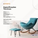 Ver imagem 6 de Poltrona Easy Cozy de Balanço com Apoio para Os Pés e Tecido Lavável Verde Água Aveludado