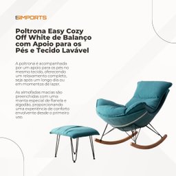 Poltrona Easy Cozy de Balanço com Apoio para Os Pés e Tecido Lavável Verde Água Aveludado - 4