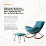 Poltrona Easy Cozy de Balanço com Apoio para Os Pés e Tecido Lavável Verde Água Aveludado - 4