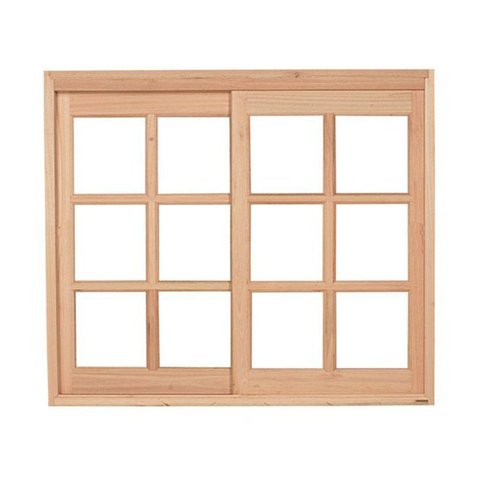 Janela de Madeira Vitro de Correr Quadriculado Reto 2 Folhas Padrão Cedro Bat.14 Cm-1.00(l)x1.00(a)