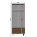 Ver imagem 5 de Guarda-Roupa Solteiro 2 Portas 2 Gavetas Retrô Milão Móveis Bechara