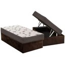 Ver imagem 1 de Cama Box Baú Solteiro: Colchão Espuma Ortobom D45 Light + Base Crc Suede Brown(88x188)