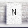 Placa MDF Letra N Bolinhas Preto - 1