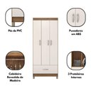 Ver mais imagens de Guarda Roupa Solteiro Priscila 3 Portas de Bater 1 Gaveta MDP Off White Demóbile 75cm