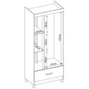 Ver imagem 3 de Guarda Roupa Solteiro Priscila 3 Portas de Bater 1 Gaveta MDP Off White Demóbile 75cm