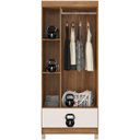 Ver imagem 4 de Guarda Roupa Solteiro Priscila 3 Portas de Bater 1 Gaveta MDP Off White Demóbile 75cm