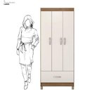Ver imagem 7 de Guarda Roupa Solteiro Priscila 3 Portas de Bater 1 Gaveta MDP Off White Demóbile 75cm