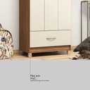 Ver imagem 6 de Guarda Roupa Solteiro Priscila 3 Portas de Bater 1 Gaveta MDP Off White Demóbile 75cm