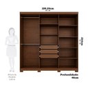 Ver imagem 3 de Guarda-Roupa Casal 6 Portas com Pés e Espelhos 199cm 100% MDF Paraty Espresso Móveis Marrom/Jequitiba