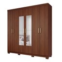 Ver imagem 2 de Guarda-Roupa Casal 6 Portas com Pés e Espelhos 199cm 100% MDF Paraty Espresso Móveis Marrom/Jequitiba