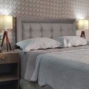 Ver imagem 1 de Cabeceira Solteiro 90 Cama Box Luxor Lexus Bege Suede com Pés Rbl