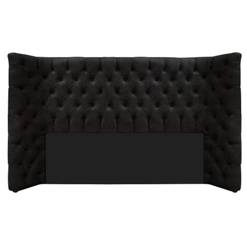 Cabeceira Queen Everest P02 160cm para Cama Box Suede - Doce Sonho Móveis Preto