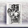 Placa MDF desenho nude mulher no cavalo p&b - 1