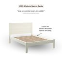 Ver imagem 4 de Cama Casal 140cm em Madeira Maciça Topazio Branco/Lavado