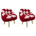 Ver imagem 1 de Kit 02 Poltrona Paloma Escritório Sala Pé Palito Suede Vermelho e Suede Rosa Bebê - Dominic Decor
