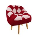 Ver imagem 3 de Kit 02 Poltrona Paloma Escritório Sala Pé Palito Suede Vermelho e Suede Rosa Bebê - Dominic Decor