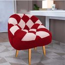 Ver imagem 2 de Kit 02 Poltrona Paloma Escritório Sala Pé Palito Suede Vermelho e Suede Rosa Bebê - Dominic Decor