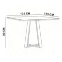 Ver imagem 5 de Mesa Quadrada Elian Tampo de Vidro 135cm Ypê Off White N01 com 8 Cadeiras Suran Linho Cru - Lyam Dec