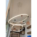 Ver imagem 2 de Pendente Led 3 Anéis 80cm Branco Hall Sala Mesa Bancada Gourmet