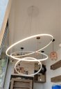 Ver imagem 2 de Pendente Led 3 Anéis 80cm Branco Hall Sala Mesa Bancada Gourmet