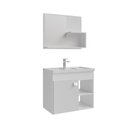 Ver imagem 2 de Conjunto Gabinete de Banheiro em Mdf com Espelheira com Cuba Lótus Branco - Rede Móveis