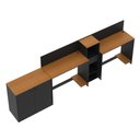 Ver imagem 7 de Conjunto de Escritório Smart 1 Livreiro 1 Buffet e 2 Mesas 90cm - Preto e Cedro