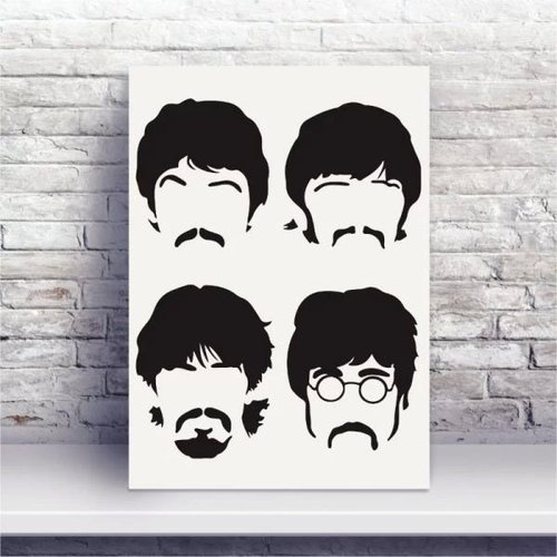 Artopweb Quadro Decorativo 4 Beatles – Pannello In Legno 27x27 Cm, Multicolore, Opera D'Arte Da Parete