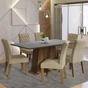 Ver imagem 1 de Conjunto Sala de Jantar Mesa Tampo de Madeira 6 Cadeiras Rustic/cinza/imperial Britney Madesa