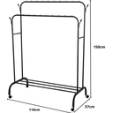 Ver imagem 2 de Arara Cabideiro Multiuso Duplo Preto sem Rodinhas