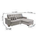 Ver imagem 2 de Sofá Berlin 2.65x1.70m com Chaise Super Pillow Top - Avelã