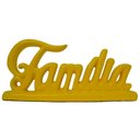 Ver imagem 1 de Palavra Família em Cerâmica Decoração de Sala e Escritório - Amarela