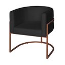 Ver imagem 3 de Poltrona Base Industrial Bronze Kit 2 Lety Veludo S05 - D'Rossi Preto