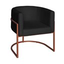 Ver imagem 4 de Poltrona Base Industrial Bronze Kit 2 Lety Veludo S05 - D'Rossi Preto