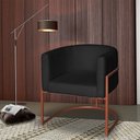 Ver imagem 2 de Poltrona Base Industrial Bronze Kit 2 Lety Veludo S05 - D'Rossi Preto