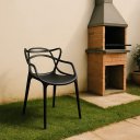 Ver imagem 2 de Cadeira Allegra Preta Empilhável – Ideal para Sala, Cozinha ou Escritório