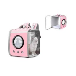 MOCHILA BOLSA PET ROSA TRANSPORTE GATO CACHORRO ASTRONAUTA CAPSULA TRANSPARENTE COM TAPETE - 1