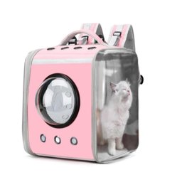 MOCHILA BOLSA PET ROSA TRANSPORTE GATO CACHORRO ASTRONAUTA CAPSULA TRANSPARENTE COM TAPETE - 3