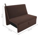 Ver imagem 3 de Sofá Cama Mônaco 2 Lugares 113cm Marrom Suede D20 110kg Matrix
