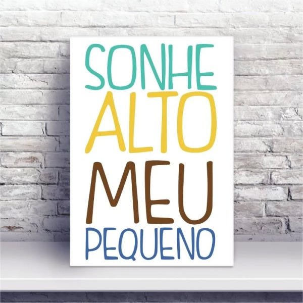 Placa MDF sonhe alto meu pequeno quadro maternidade - 1