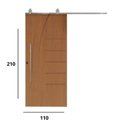 Ver imagem 3 de Porta Correr 134 Trilho Soft Aparente Puxador Tubo 60cm 110cm x 210 Pmf Rodam Abertura Direita Marrom