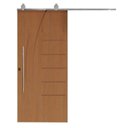 Ver imagem 2 de Porta Correr 134 Trilho Soft Aparente Puxador Tubo 60cm 110cm x 210 Pmf Rodam Abertura Direita Marrom